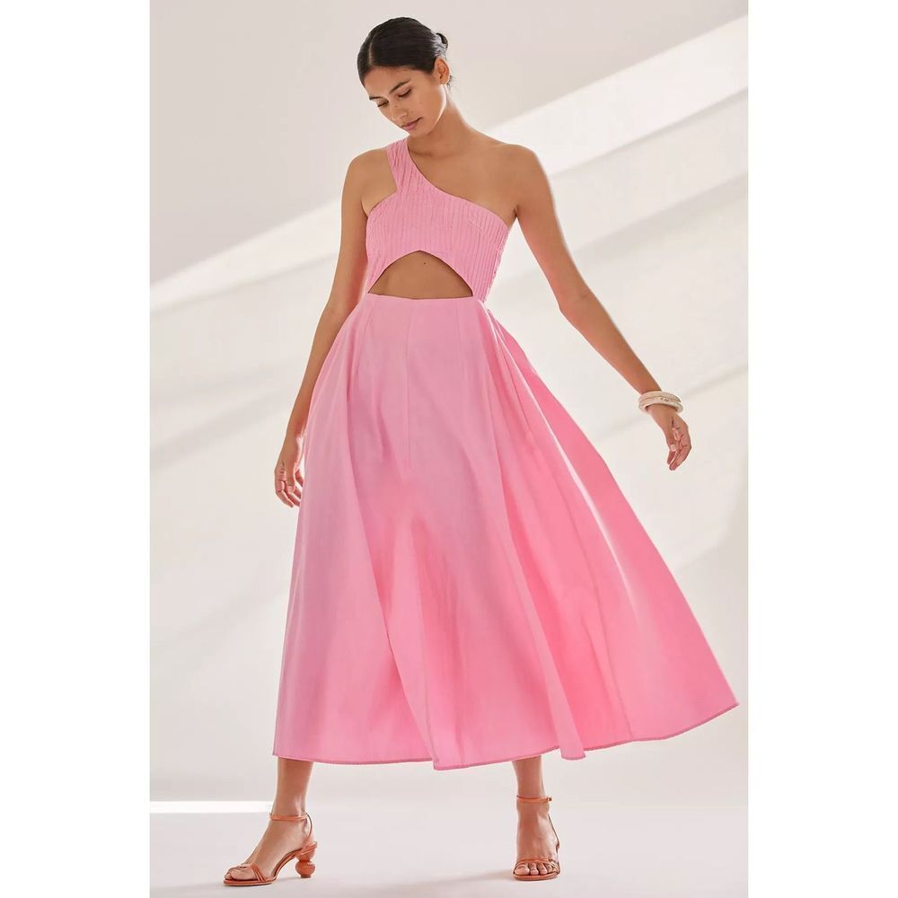 Anthropologie Cut-Out One-Shoulder Midi Dress
